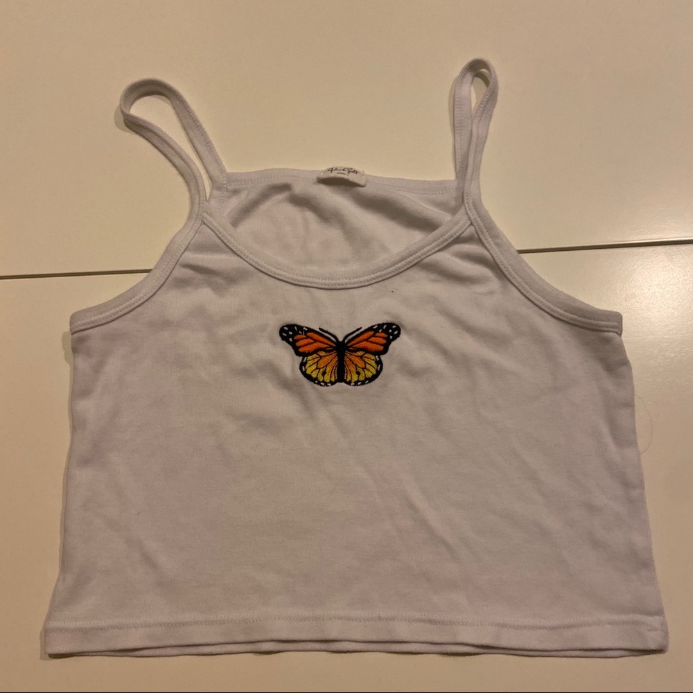 Brandy Melville butterfly crop tank